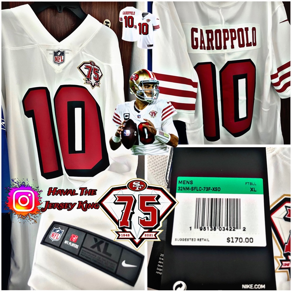 Nike Jimmy Garoppolo White San Francisco 49ers 75th Anniversary Vapor Jersey